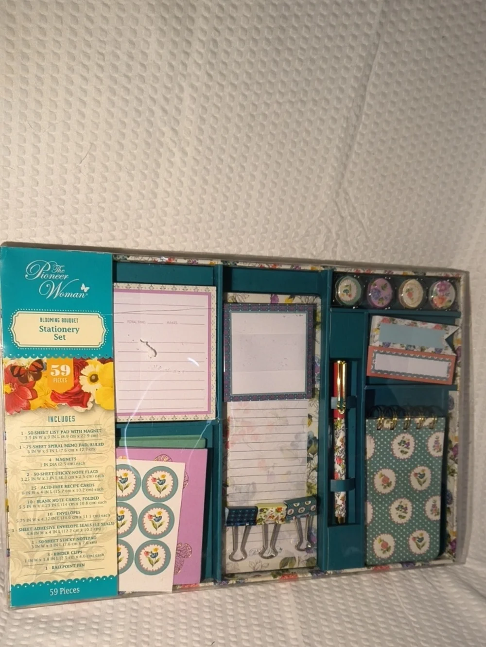 The Pioneer Woman Teal Floral Desk Stationery Set 59 Piece Collection
